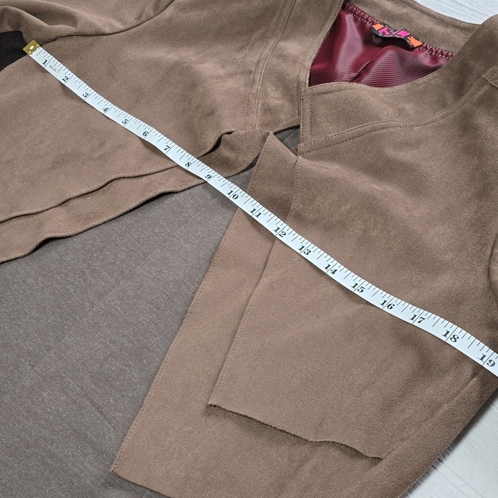 Isle by Melis Kozan Faux Suede Open Jacket Women's Size XS (AS IS) - Picture 10 of 16